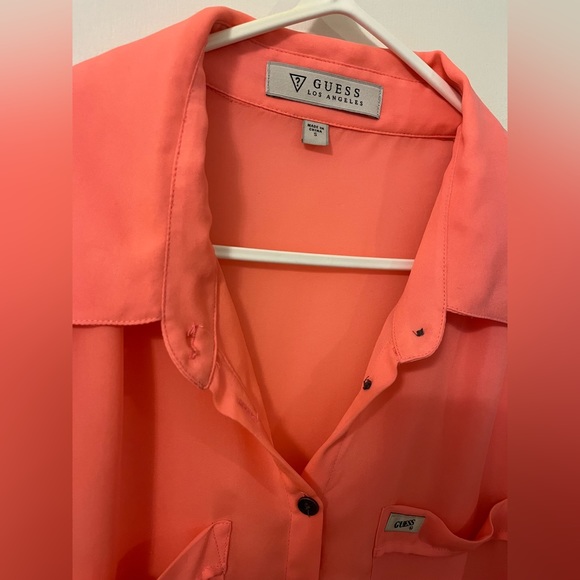 Guess Pink Button up with Front Pockets - Picture 2 of 4